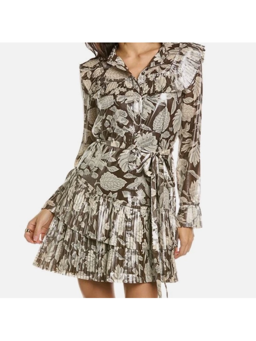 Ted Baker Alyvia mini shirtdress metallic